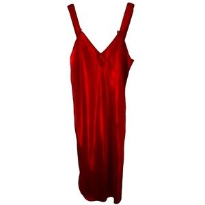 California Dynasty Size Medium Nightie Slip Dress Sleepwear Gown Loungewear Red